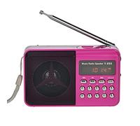 Portátil FM Radio inalámbrica con el Disco UP para Auriculares/Dakota del Sur Tarjeta/TF Radio de Antena de Tarjeta al Aire Libre MP3 Jugador portátil Mini Altavoz USB Cargadura(Pink)