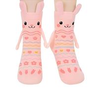 Portátil Funny Socks, Cute Warm Stockings, Magnet Socks Holding Hands Design, Daily Wear Accessory with Humor, Supplies for Graduation Basket Stuffers Holiday Spring Party Work