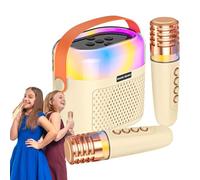 Portátil Karaoke Machine - 1200 mAh Kids Singing System, 2 micrófonos