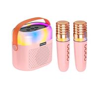 Portátil Karaoke Machine, Kids Karaoke Speaker, 2 micrófonos inalámbricos, Fun Singing System, Compact and Easy to use, 1200mAh Battery, 12x7x13cm 4,72x2,76x5,12 pulgadas, perfecto para fiestas
