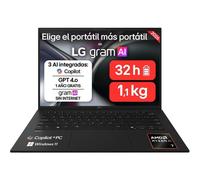 LG gram 14Z95U-G.AU85BN - Ordenador Portátil Ultraligero de 14" Ryzen AI 7 450, 3 GB RAM, 1 TB SSD, AMD Radeon Graphics, IPS Antirreflejo, 1120g, 32 h, Windows 11, Teclado ES, Negro carbón