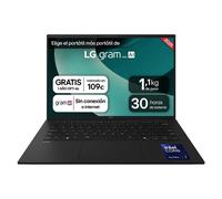 LG gram 14Z90T-G.AD88B Portátil 14 Pulgadas, FHD IPS, Intel Core Ultra7, 32GB RAM, 1TB SSD, Antirreflejo, 1.120 g, Batería hasta 30h, Windows 11, Negro