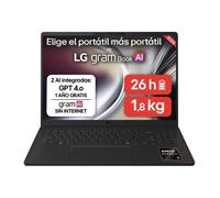 Portátil lg gram 16ud55u-g.ax85bn ryzen ai 7 445/ 32gb/ 512gb ssd/ 16'/ sin sistema operativo (16UD55U-G.AX85BN)