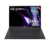 LG gram Pro 16ZD90SP-A.AX78B - Portátil Ultraligero de 40.6 cm (16"), OLED, Intel Core Ultra 7, 32 GB RAM, 1TB SSD, batería hasta 24.5 h, 1,2Kg, NVIDIA RTX3050, FreeOS, Negro, Teclado QWERTY Español