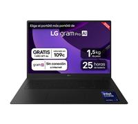 Portátil 17" LG gram pro 17Z90TR, Windows 11, Intel® Core™ Ultra7 , 32 GB RAM , 1TB SSD, NVIDIA RTX5050 con GDDR7 8GB , Pantalla IPS (2560*1600),ligero, 1.479 g, 25 hs, AI, Negro - 17Z90TR-E.AD88B