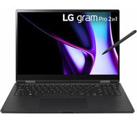 Portátil LG Gram PRO 2 en 1 de 16 pulgadas, HW TPM, Windows 11 PRO CORE Ultra 5, 16GB DDR, 1TB, IPS, reconocimiento facial, MIL-STD 810G, TH4, USB0-C, USB 4, HP-Out, SPK, batería de 77 Wh