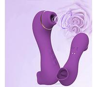 Portátil Masajeador, Ŝạtisfacęr sùcciønadør pro 5 original Con 10 Modos de masaje Lamiendo y Inhalación,Masajeador de cuello para relajarse,Puede masajear la cintura/pantorrilla (Púrpura E)