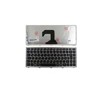 PORTATIL MOVIL - Teclado Compatible con Lenovo U410 Negro con Marco Plata