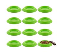 portátil para cucarachas, bandeja de terrario antideslizante, color negro, 12 cuencos de alimentación con diseño profundo, plato de invertebrados duradero con fácil limpieza, accesorio