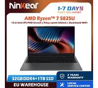 Portátil para juegos Ninkear A15 Plus AMD Ryzen ™ 7 5825U 4.5Ghz 15.6' FHD IPS 32GB DDR4 1TB SSD Teclado retroiluminado Desbloqueo de huellas dactilares 32GB DDR4 + 1TB SSD