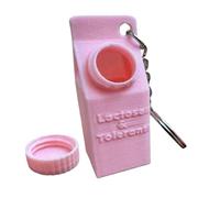 Portátil Pill Organizer, Milk Box Keyring, Cute Pill Storage Box, Travel Pills Case, Impermeable Daily Medicine Keychains, Compact Holder For Backpack 8x3x2cm