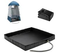 Portatil Plato De Ducha para Camping, Base De Ducha Plegable PortáTil, Multifuncional para Exteriores E Interiores, con DesagüE para Caravanas Playa, Alfombrilla Impermeable (104 x 104 x 13 cm)