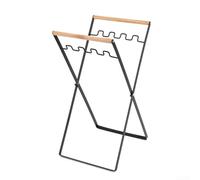 Portátil plegable para bolsa de hojas Soporte de basura para actividades al aire libre (negro)