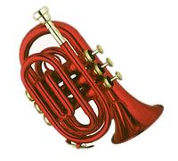 Portátil Pocket Trompeta Cuerpo De Latón De Color Rojo, Válvulas De Cuproníquel, Tono De Trompeta De Bolsillo, Instrumento De Latón Bb Adecuado Para Principiantes Mini Trompeta