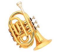 Portátil Pocket Trompeta Cuerpo De Latón Lacado Dorado Trompeta De Bolsillo Instrumento De Latón En Tono Bb Adecuado Para Principiantes Mini Trompeta