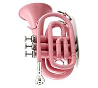 Portátil Pocket Trompeta Trompeta De Bolsillo Profesional Flat B Bb Tone Instrumento De Viento De Latón Con Boquilla Guantes Estuche Mini Trompeta (Color : 03)