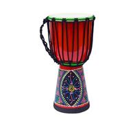 Portátil Principiante Yembé Parche de Piel de Cabra, 8 Pulgadas Tambor Djembe con Bolsa Correa Campana de Mano, Djembe Drum Tallado a Mano Viaje(8-inch-A)