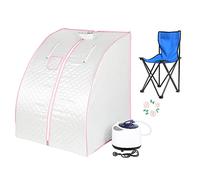 Portátil Sauna de Vapor, Tienda de Sauna Aislada de 4 Capas Plegable y 1.8L 1000W Generador de Vapor para Sauna para Baños de Sauna,Sudoración,Adelgazamiento,Desintoxicación,Terapia Corporal (plata)