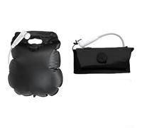 Portátil Solar Ducha Bolsa 20L Plegable Camping Calentador de agua (Blanco) | Con boquilla ajustable de fugas para prueba de PVC para senderismo playa al aire libre baño negro