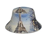 portátil Sombrero de Playa La romántica Torre Eiffel de París Bucket Hat Moda Sombrero de Cubo para Playa Mujer Viaje
