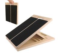 Portátil Tabla Inclinada de Fisioterapia - Slant Board con 5 Ángulos Ajustables, Balance Board de Madera con alfombrilla antideslizante, Antideslizante Placa Inclinada para Estirar Pantorrillas