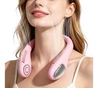 Portátil USB, ventilador cuello, ventilador portátil sin aspas 3 velocidades recargable silencioso para calor verano interior exterior casa oficina escuela viaje práctico duradero ligero