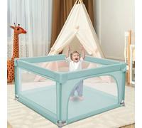 Portátil y Seguro para Niños,Parque Infantil Bebe, Pequeño Parque De Juegos Bebé Para Apartmento, Con Malla Transpirable en Los Cuatro Lados y Ventosas-120 * 120 * 66cm-verde oscuro