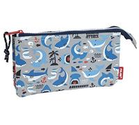 Portatodo 5 compartimentos Shark Attack, gris