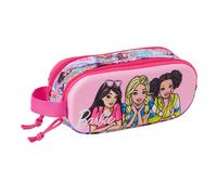Safta Barbie 3D - Portatodo Doble 3D, Estuche Infantil, Estuche Niño, Ideal para Niños en Edad Escolar, Cómodo y Versátil, Calidad y Resistencia, 21x6x8 cm