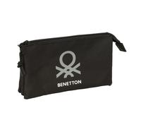 Portatodo Escolar BENETTON BASICS Negro, Triple Acordeón
