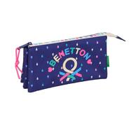 Benetton Drop - Portatodo Triple, Estuche Infantil, Estuche Niño, Ideal para Niños en Edad Escolar, Cómodo y Versátil, Calidad y Resistencia, 22x3x12 cm