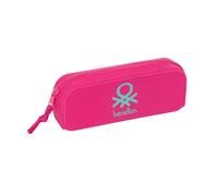 Safta BENETTON HEART - Portatodo Cuadrado Silicona, Estuche Infantil, Estuche Niño, Ideal para Niños en Edad Escolar, Cómodo y Versátil, Calidad y Resistencia, 18.5x5.5x7.5 cm