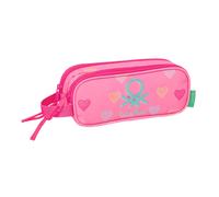 BENETTON HEART - Portatodo Doble Niño, Estuche Infantil, Estuche Niño, Ideal para Niños en Edad Escolar, Cómodo y Versátil, Calidad y Resistencia, 21x6x8 cm