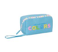 Safta M050, Benetton Spring-Portatodo Cuadrado Grande, Infantil, Estuche Niño, Ideal Edad Escolar, Cómodo y Versátil, Calidad y Resistencia, 22x10x10 cm, Color Celeste Unisex niños, Estándar