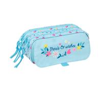BLACKFIT8 PÉTALOS - Portatodo Triple Big, Estuche Infantil, Estuche Niño, Ideal para Niños en Edad Escolar, Cómodo y Versátil, Calidad y Resistencia, 21.5x8x10 cm