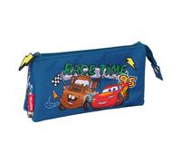 Safta Cars Racing - Portatodo Triple, Estuche Infantil, Estuche Niño, Ideal para Niños en Edad Escolar, Cómodo y Versátil, Calidad y Resistencia, 22x3x12 cm