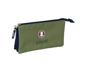 Portatodo Escolar EL PULPO Verde, Triple Acordeón