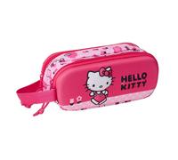 Safta HELLO KITTY 3D - Portatodo Doble 3D, Estuche Infantil, Estuche Niño, Ideal para Niños en Edad Escolar, Cómodo y Versátil, Calidad y Resistencia, 21x6x8 cm