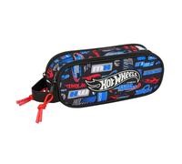 Safta Hot Wheels - Portatodo Doble Niño, Estuche Infantil, Estuche Niño, Ideal para Niños en Edad Escolar, Cómodo y Versátil, Calidad y Resistencia, 21x6x8 cm