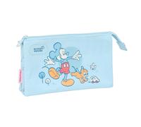 Safta MICKEY MOUSE BABY - Portatodo Triple, Estuche Infantil, Estuche Niño, Ideal para Niños en Edad Escolar, Cómodo y Versátil, Calidad y Resistencia, 22x3x12 cm