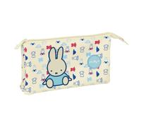 Safta Miffy Buddy - Portatodo Triple Fácil Limpieza, Estuche Infantil, Estuche Niño, Ideal para Niños en Edad Escolar, Cómodo y Versátil, Calidad y Resistencia, 22x3x12 cm