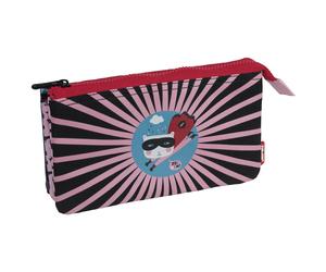 Portatodo Escolar MILAN Super Heroes Rosa, 5 Compartimentos