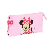 Safta Minnie Mouse Naive - Portatodo Triple, Estuche Infantil, Estuche Niño, Ideal para Niños en Edad Escolar, Cómodo y Versátil, Calidad y Resistencia, 22x3x12 cm