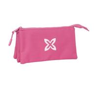 Safta – Portatodo triple Munich Básicos, estuche infantil 22x3x12 cm, fucsia