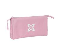 Safta Munich BÁSICOS - Portatodo Triple, Estuche Infantil, Estuche Niño, Ideal para Niños en Edad Escolar, Cómodo y Versátil, Calidad y Resistencia, 22x3x12 cm, Color Rosa