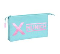 Safta MUNICH SKY - Portatodo Triple, Estuche Infantil, Estuche Niño, Ideal para Niños en Edad Escolar, Cómodo y Versátil, Calidad y Resistencia, 22x3x12 cm, Color