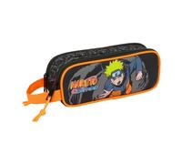 Naruto - Portatodo Doble Niño, Estuche Infantil, Estuche Niño, Ideal para Niños en Edad Escolar, Cómodo y Versátil, Calidad y Resistencia, 21x6x8 cm