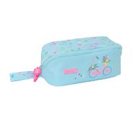 SAFTA - Portatodo Cuadrado Grande, Estuche Infantil, Estuche Niño, Ideal para Niños en Edad Escolar, Cómodo y Versátil, Calidad y Resistencia, 20x10x10 cm, Color Azul