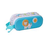 Safta Lion 3D - Portatodo Doble 3D, Estuche Infantil, Estuche Niño, Ideal para Niños en Edad Escolar, Cómodo y Versátil, Calidad y Resistencia, 21x6x8 cm