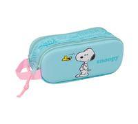 Safta SNOOPY - Portatodo Doble 3D, Estuche Infantil, Estuche Niño, Ideal para Niños en Edad Escolar, Cómodo y Versátil, Calidad y Resistencia, 21x6x8 cm